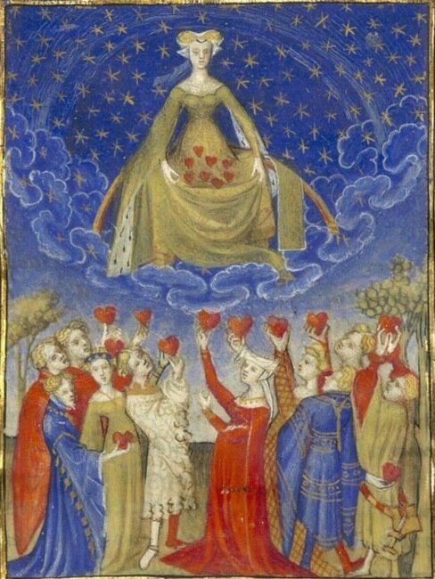 Venus collecting medieval hearts in Bibliothèque nationale de France, Français 606.