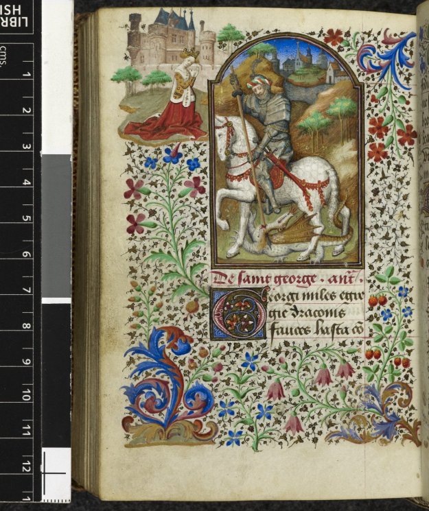 St George Killing the Dragon in British Library MS Yates Thompson 3