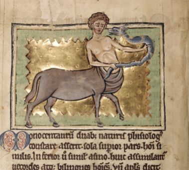 Centaur in British Library Royal MS 12 C XIX, f. 8v.